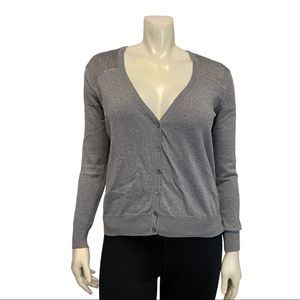 Torrid Gray Button Down Sequins Shoulder Sweater